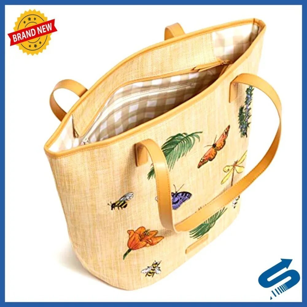 Straw Bucket Tote Bag Lightweight Chic Beach Travel Everyday Essential